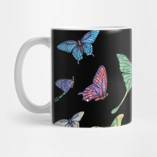 Flying butterflies and Luna moth Mug